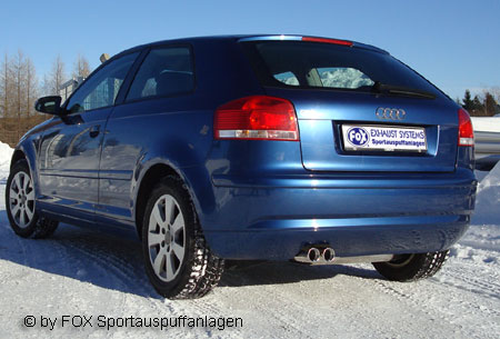 Audi A3 - 8P (3-Türer) Endschalldämpfer - 2x76 Typ 13 Audi A3 - 8P (3-Türer) Endschalldämpfer - 2x76 Typ 13