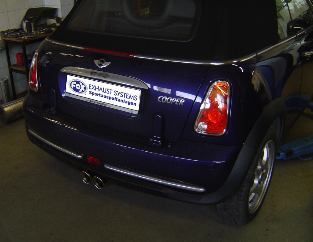 Mini Cooper Cabrio R52 Endschalldämpfer Ausgang mittig - 2x76 Typ 13 Mini Cooper Cabrio R52 Endschalldämpfer Ausgang mittig - 2x76 Typ 13